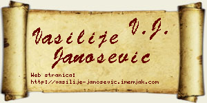 Vasilije Janošević vizit kartica